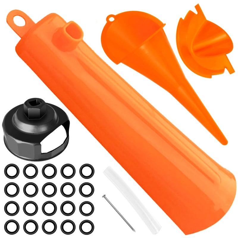 Shonee Oil Change Tool Kit for Harley Davidson Accessories,Oil Filter Wrench,Crankcase Fill Tool,Primary Case Funnel,Drip-Free Oil Filter Funnel,20PCS O-Rings - Image 1